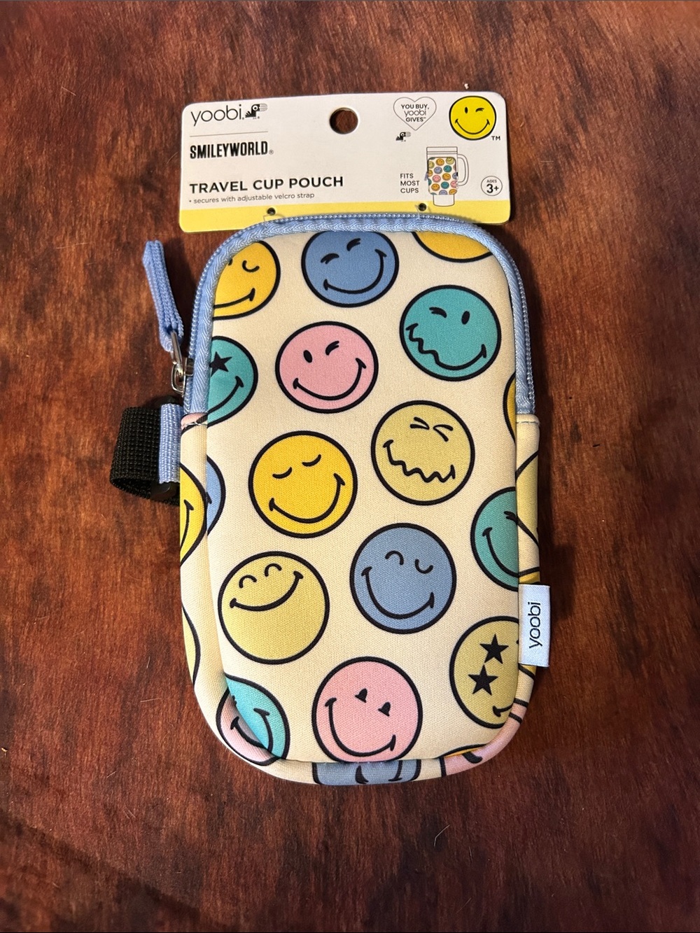 SmileyWorld Pastel Smiley Travel Cup Pouch - Yellow
